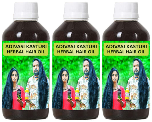 Donnara Organics Adivasi Kasturi Herbal Hair Oil For Faster Hair Growth Combo pack of 3 bottles of 125 ml(375 ML)